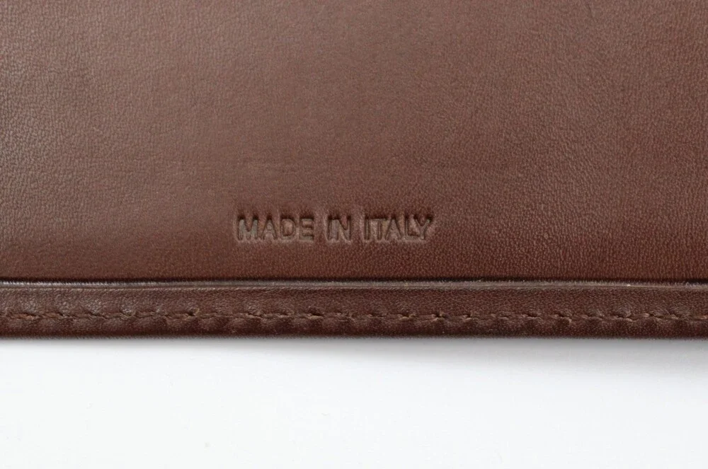 Kiton Wallet Mens Brown Leather Bifold Italy Card Holder Slim New with Box